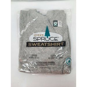 Vintage 60s Mayo Spruce Sweatshirt Unisex Sz. Small (34-36) Solid Gray Sweater